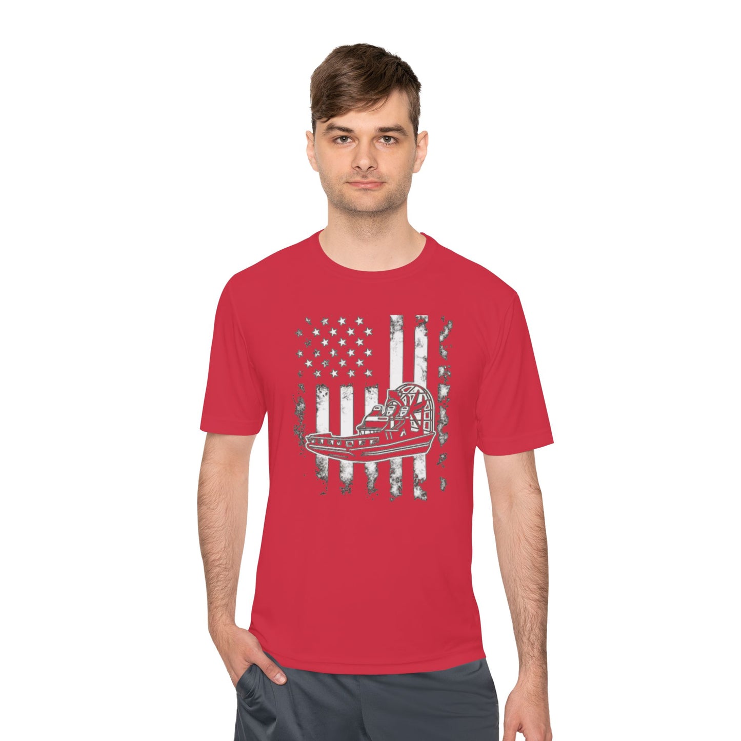 Patriotic Adventure Tee: Moisture Wicking, Unisex Shirt for Outdoor Enthusiasts, Gifts for Veterans, Memorial Day, Independence Day