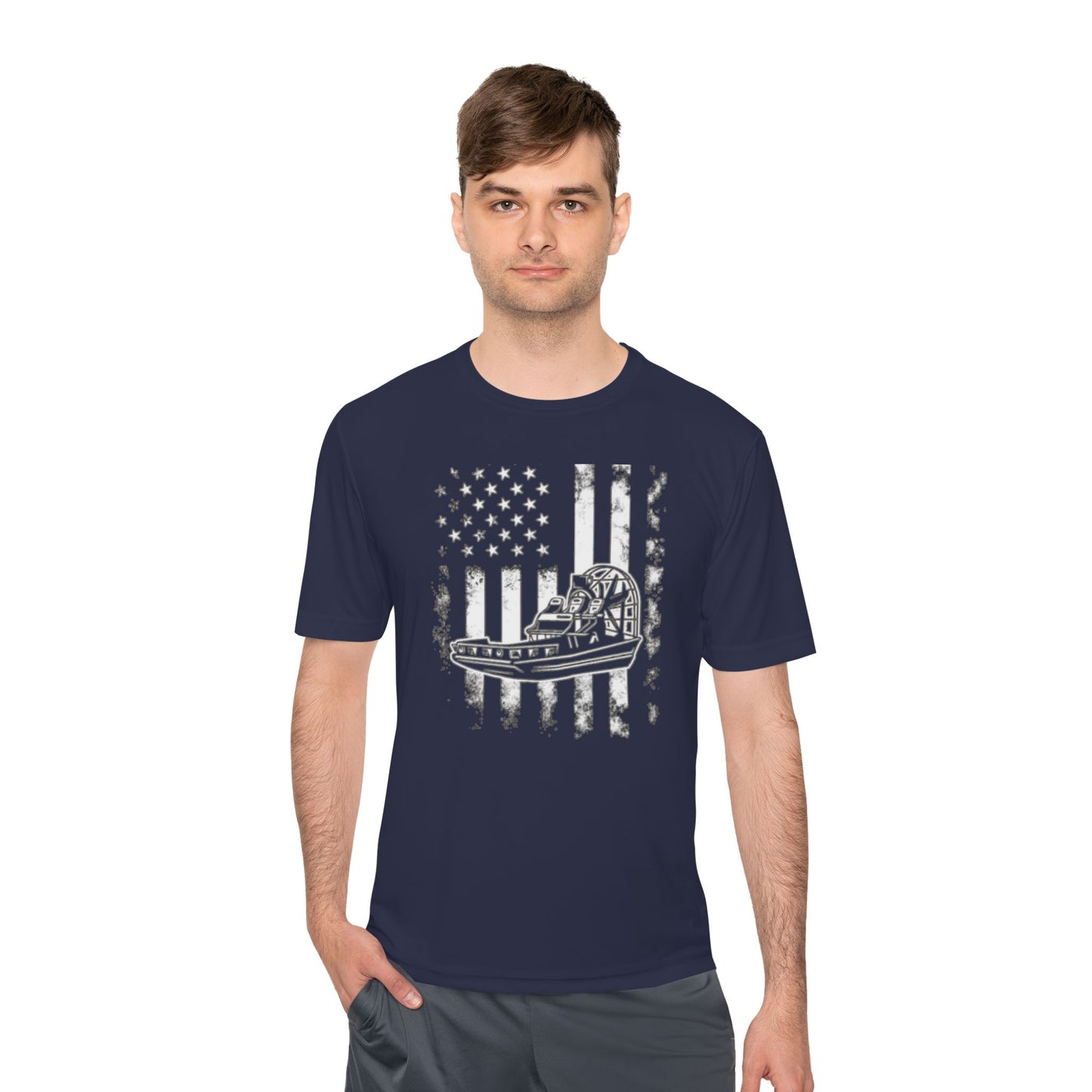Patriotic Adventure Tee: Moisture Wicking, Unisex Shirt for Outdoor Enthusiasts, Gifts for Veterans, Memorial Day, Independence Day