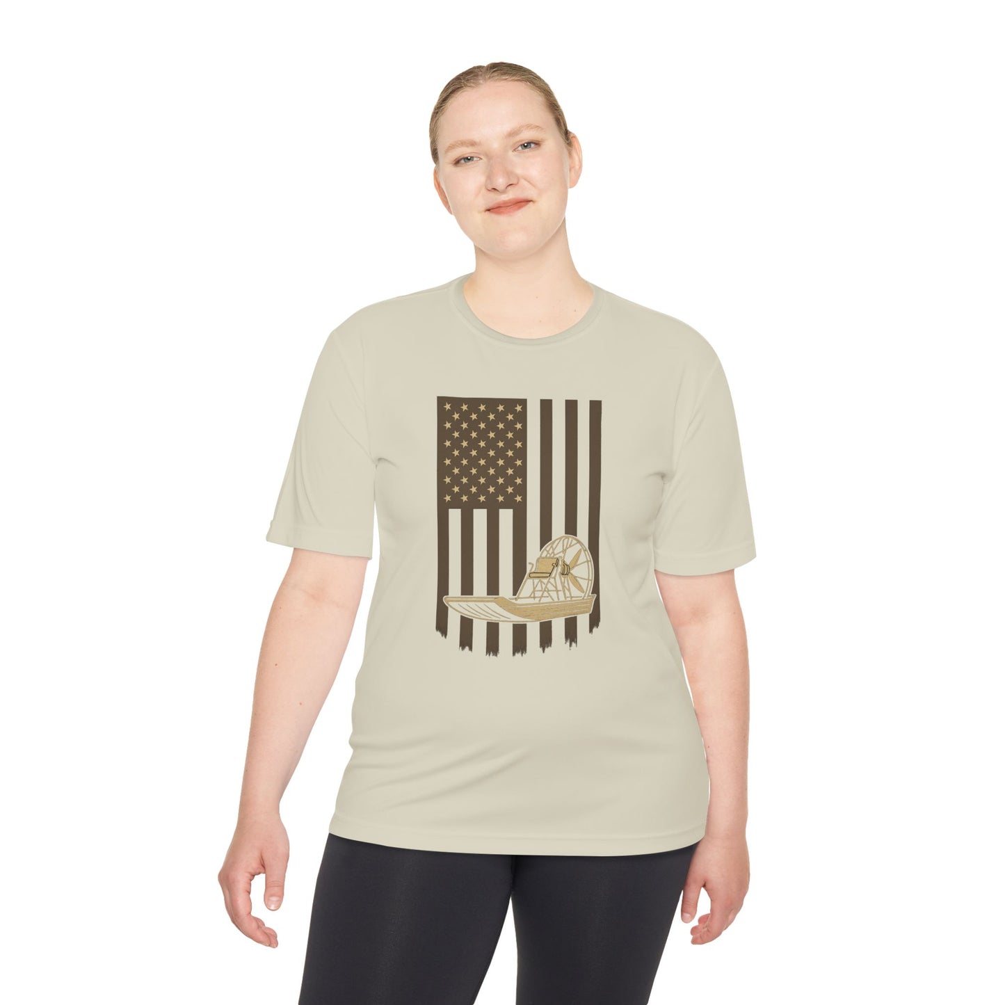 Stars, Stripes & Swamp Vibes – Vertical Flag Airboat Tee