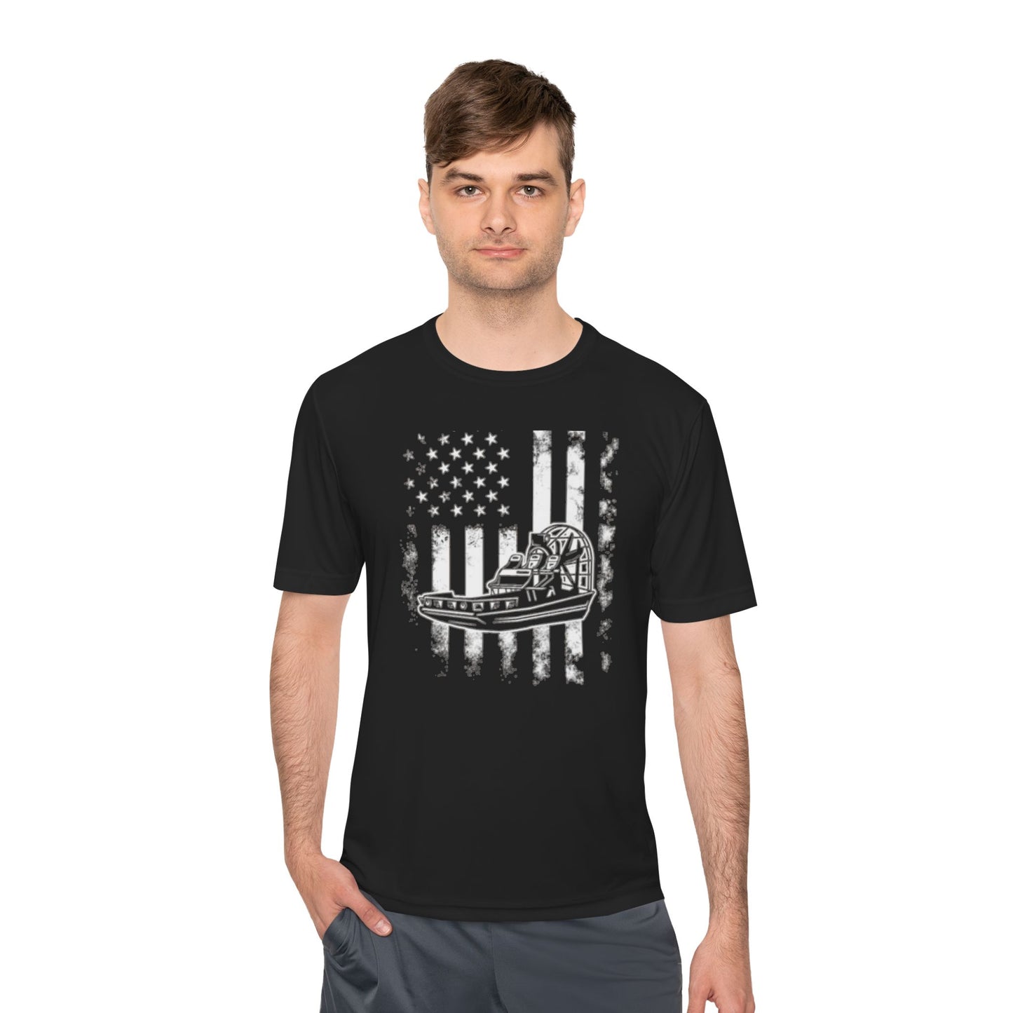 Patriotic Adventure Tee: Moisture Wicking, Unisex Shirt for Outdoor Enthusiasts, Gifts for Veterans, Memorial Day, Independence Day
