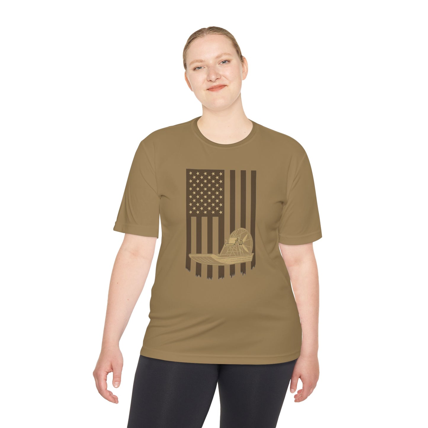 Stars, Stripes & Swamp Vibes – Vertical Flag Airboat Tee
