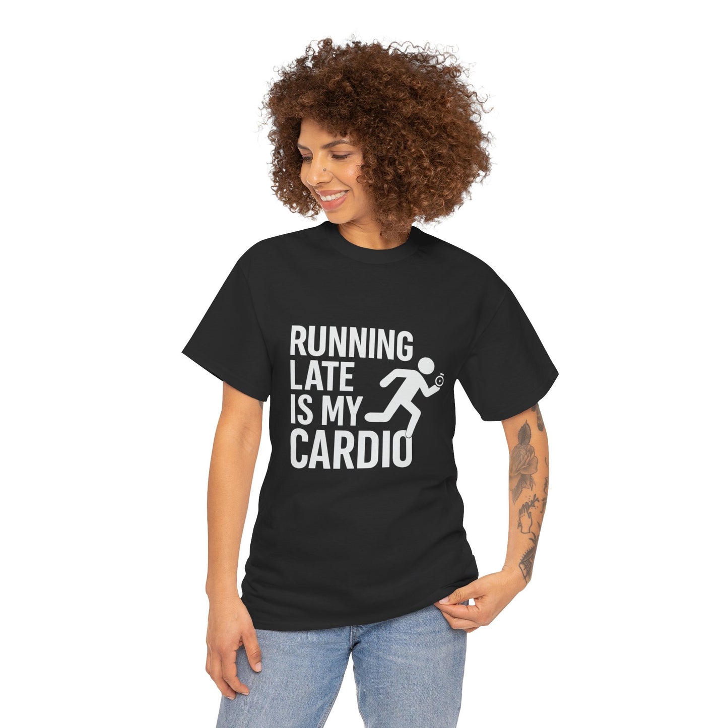 Running Late Is My Cardio – Chaos-Powered Fitness Tee