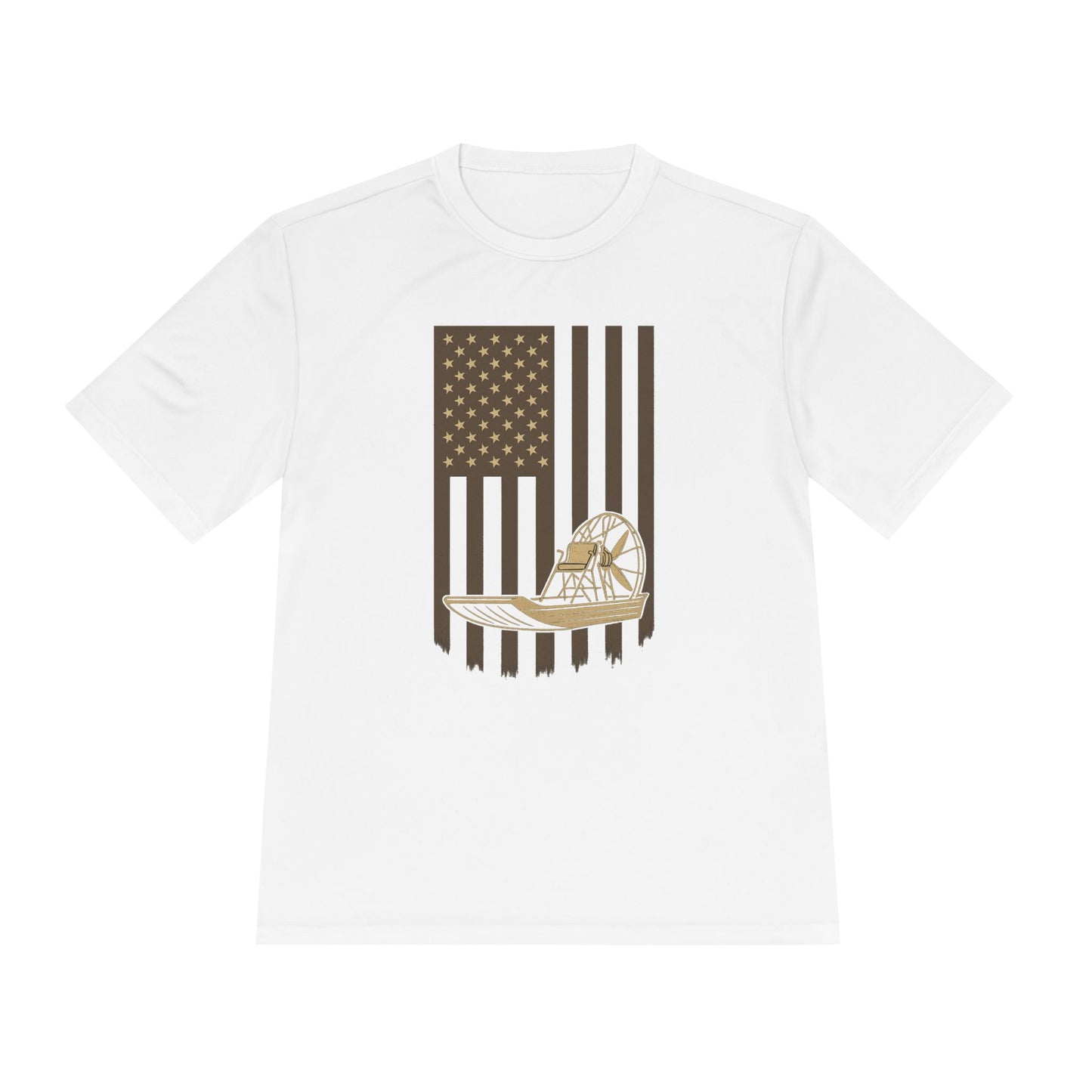Stars, Stripes & Swamp Vibes – Vertical Flag Airboat Tee