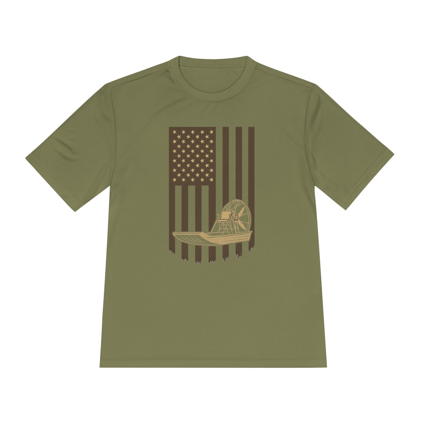 Stars, Stripes & Swamp Vibes – Vertical Flag Airboat Tee