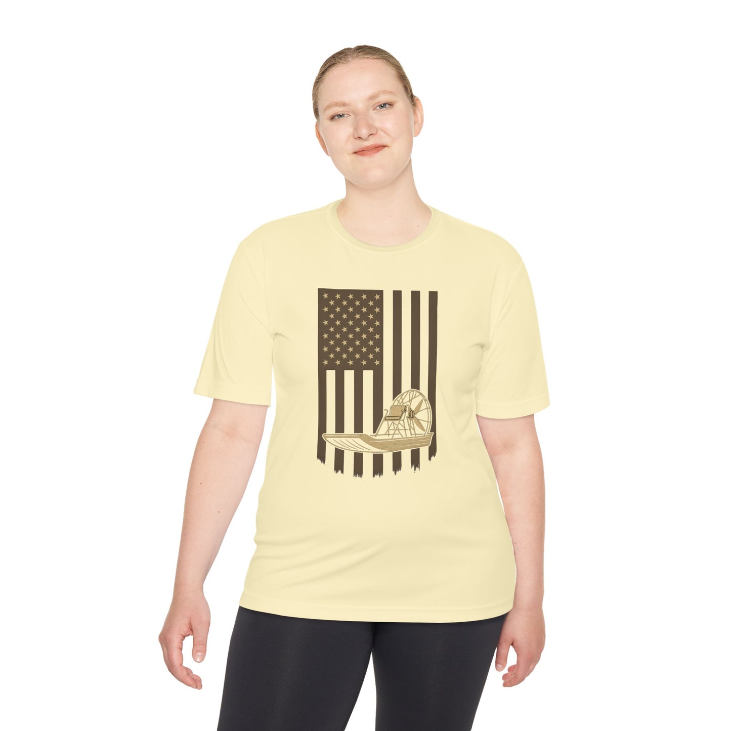 Stars, Stripes & Swamp Vibes – Vertical Flag Airboat Tee