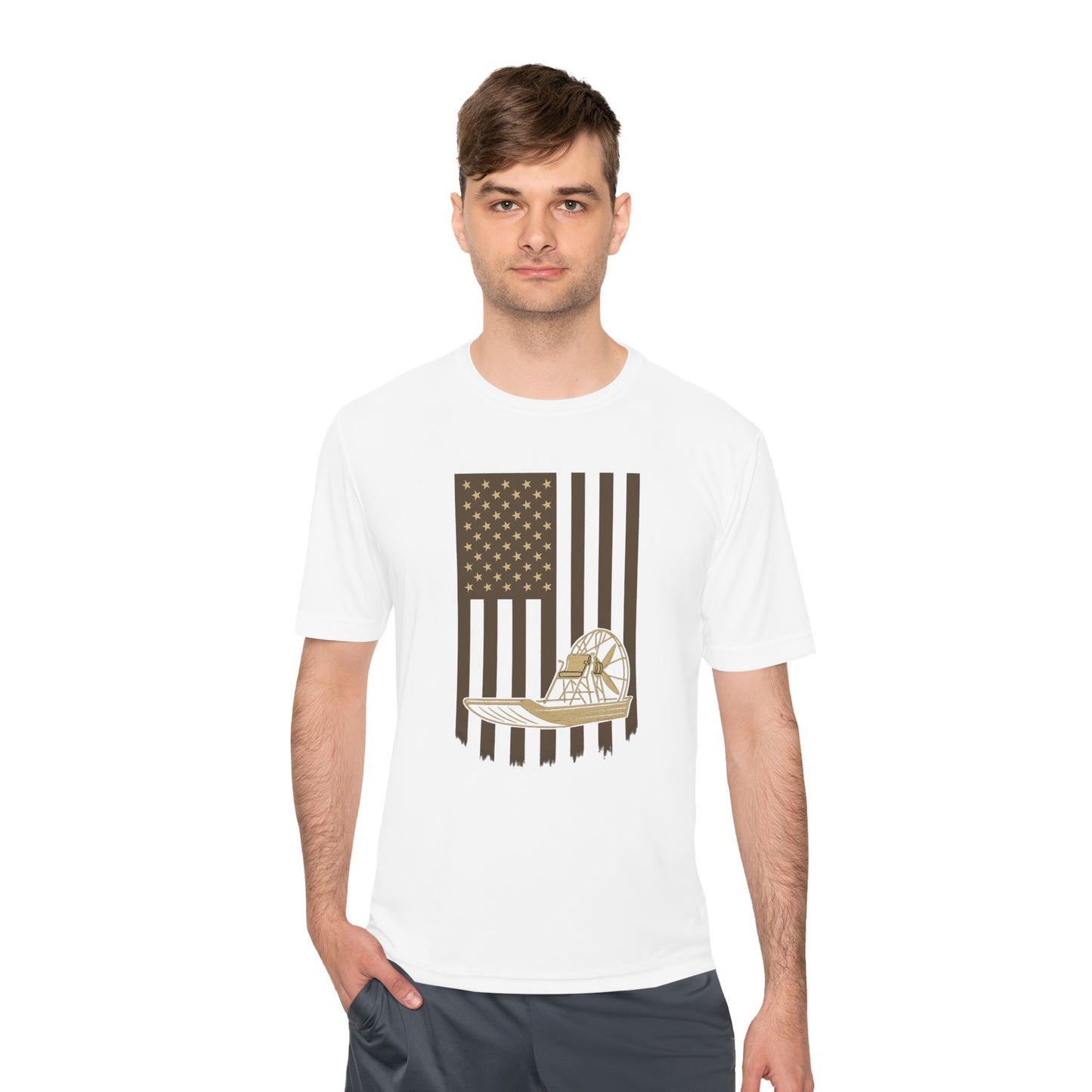 Stars, Stripes & Swamp Vibes – Vertical Flag Airboat Tee