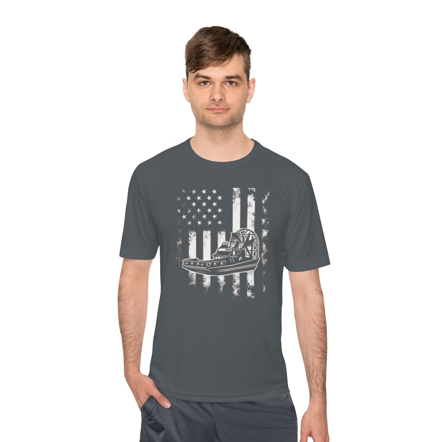 Patriotic Adventure Tee: Moisture Wicking, Unisex Shirt for Outdoor Enthusiasts, Gifts for Veterans, Memorial Day, Independence Day
