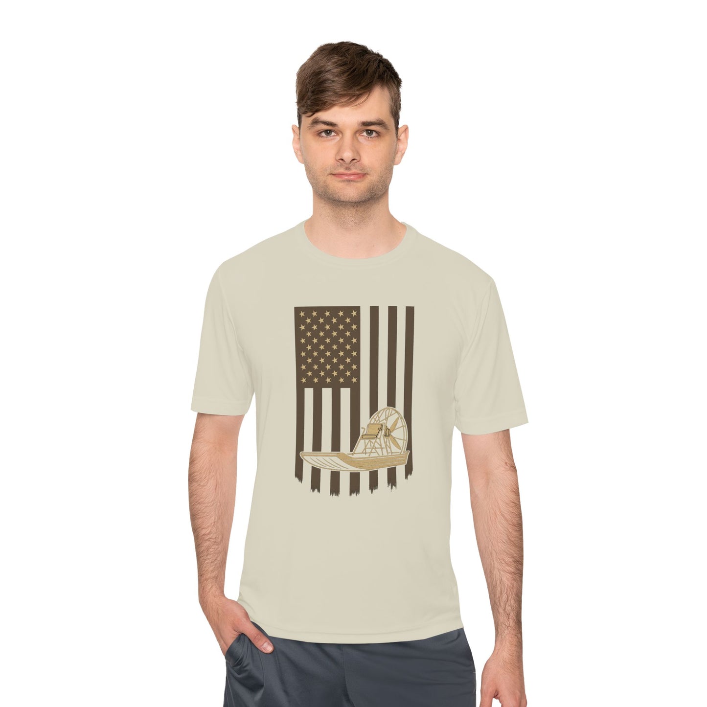 Stars, Stripes & Swamp Vibes – Vertical Flag Airboat Tee